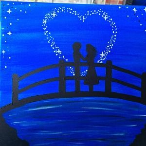 Canvas Art "Couple On Bridge"